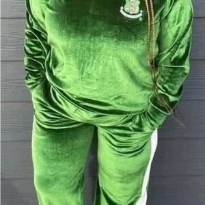 Alpha Kappa Alpha Green Velour Tracksuit